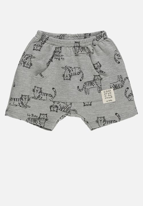 UP Baby - Bodysuit and sweat bermuda - white & grey