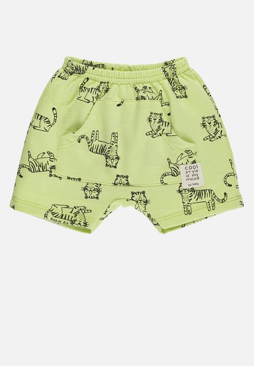 UP Baby - Bodysuit and sweat bermuda - light grey & green