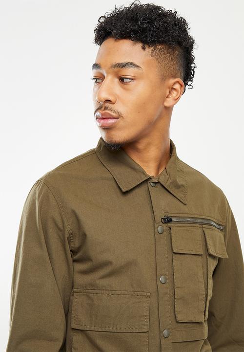 basicthread - Exaggerated patch pocket jacket - khaki