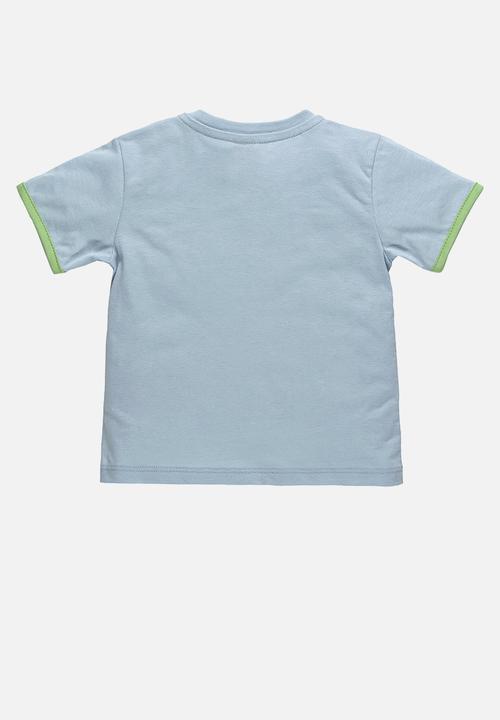 UP Baby - Tee and sweat bermuda - blue & grey