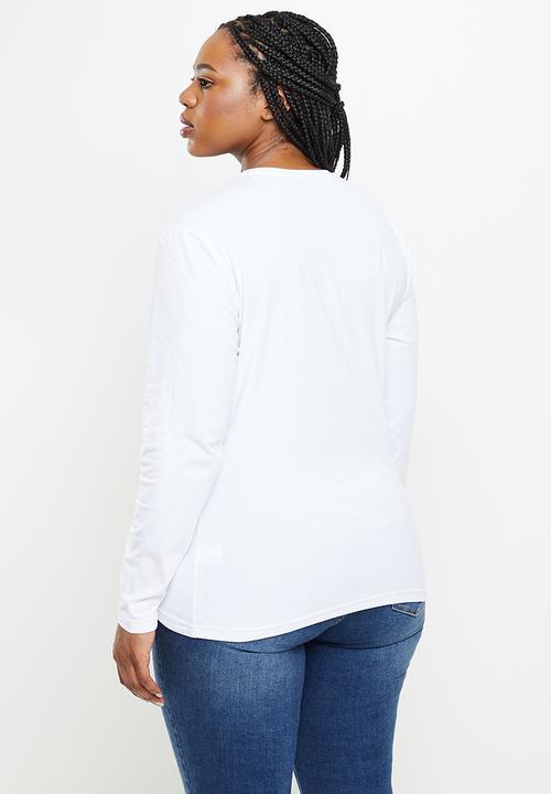 POLO - Plus woman logo tee - white