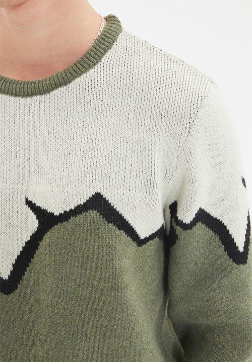 Trendyol - Greg slim fit patterned knit - green