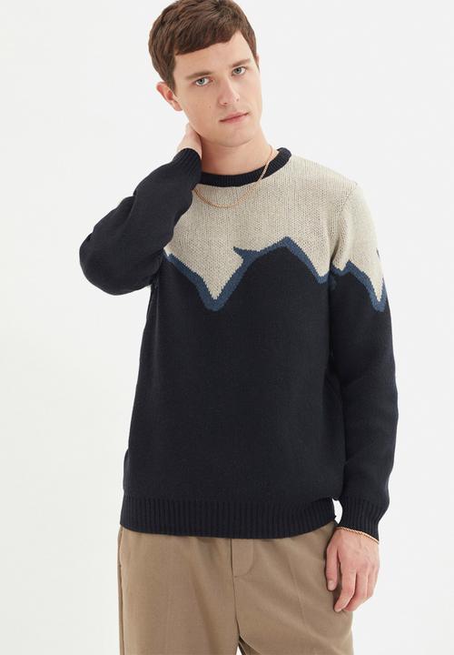 Trendyol - Greg slim fit patterned knit - navy