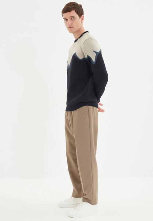 Trendyol - Greg slim fit patterned knit - navy