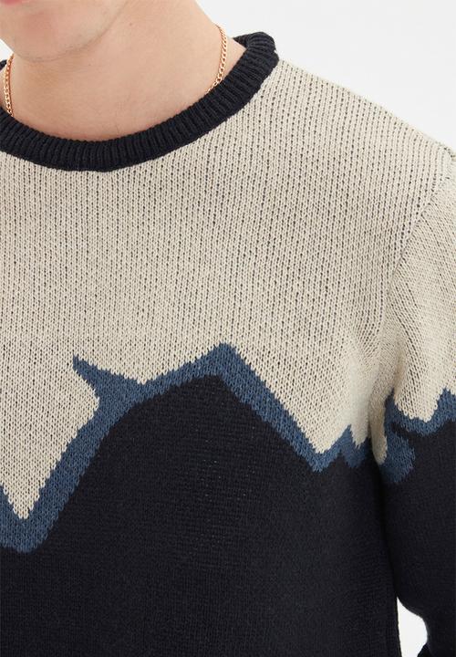 Trendyol - Greg slim fit patterned knit - navy