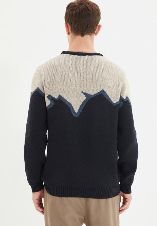 Trendyol - Greg slim fit patterned knit - navy