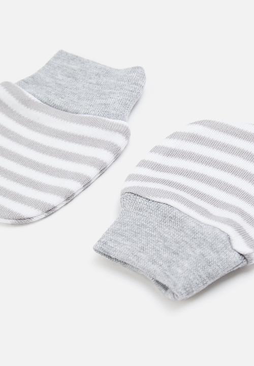 Little Lumps - Mittens - grey stripe
