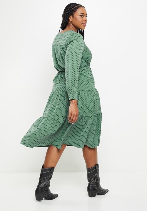 dailyfriday - Tiered belted midi1 - green