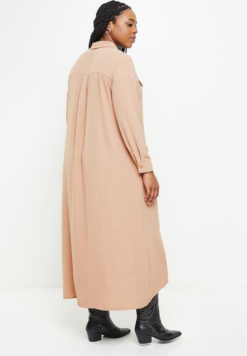 dailyfriday - Maxi shirt dress2 - khaki