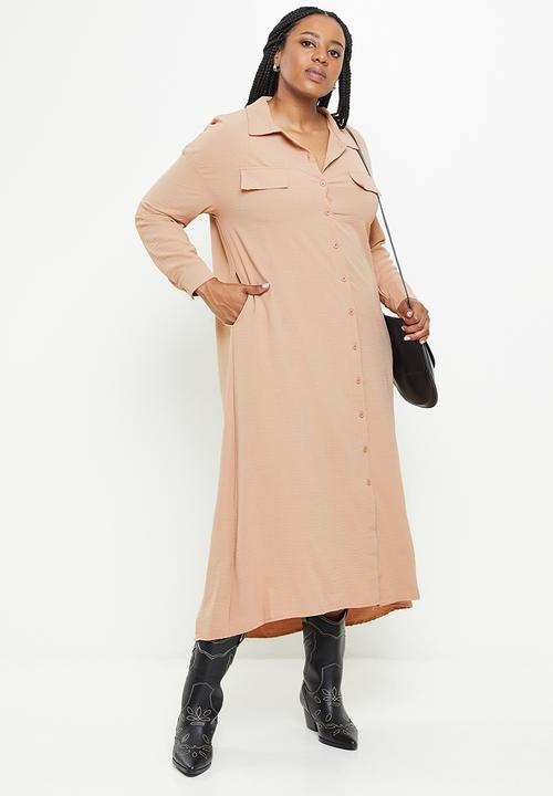 dailyfriday - Maxi shirt dress2 - khaki