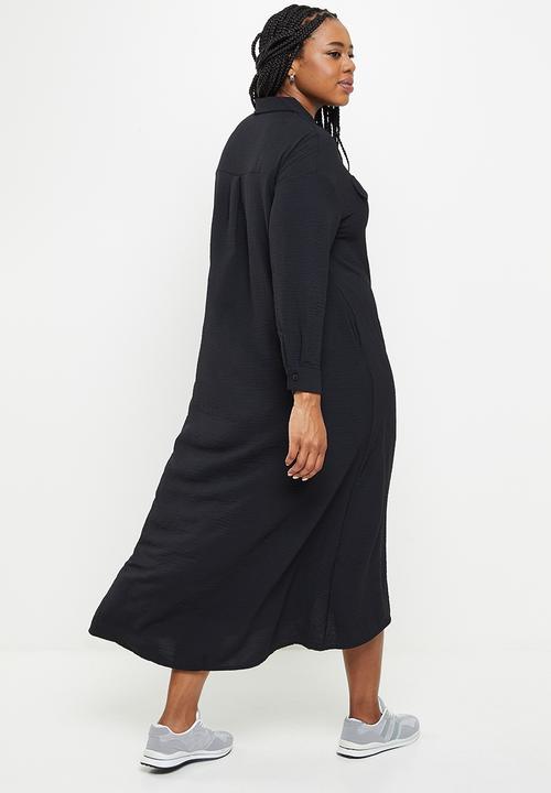 dailyfriday - Maxi shirt dress1 - black