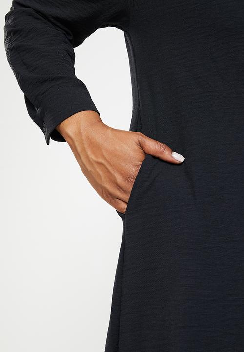 dailyfriday - Maxi shirt dress1 - black