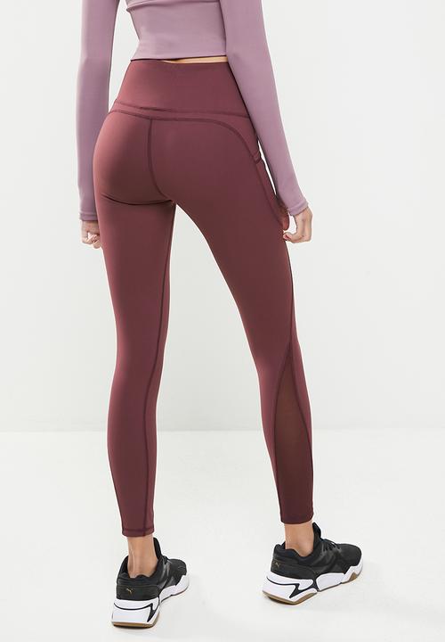 dailyfriday - Mesh insert active leggings - burgundy