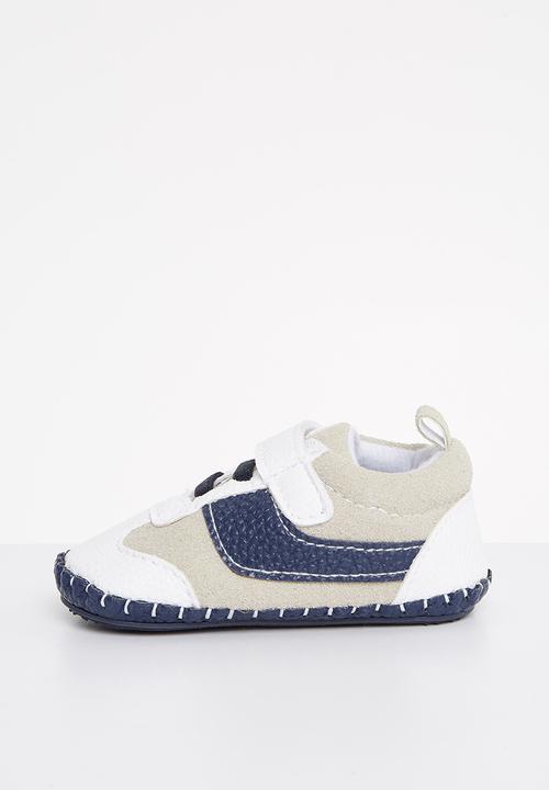 Pop Candy - Baby boys soft sneaker - white & navy