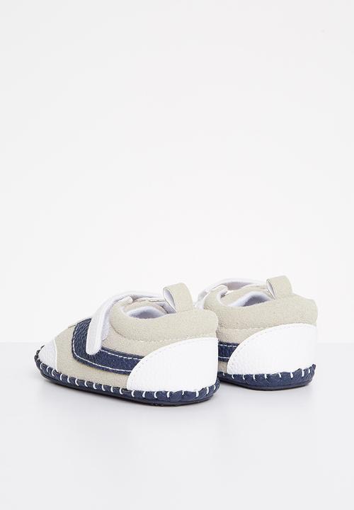 Pop Candy - Baby boys soft sneaker - white & navy