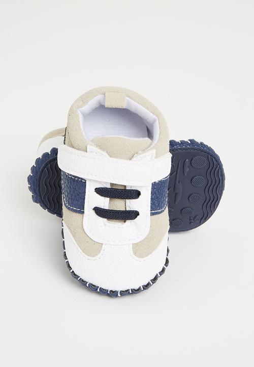 Pop Candy - Baby boys soft sneaker - white & navy
