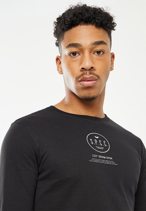 S.P.C.C - Lamont long sleeve scooped hem - black