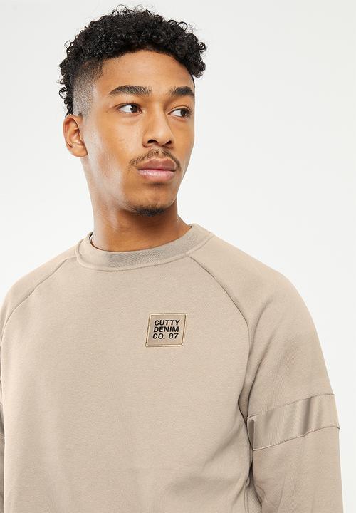 Cutty - Mens regular fit crew neck sweater - brown