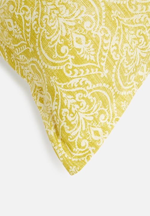 Grey Gardens - Acid demask cushion cover - yellow & white
