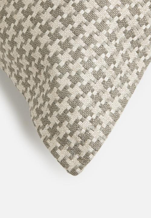 Grey Gardens - Hounds tooth cushion cover - natural