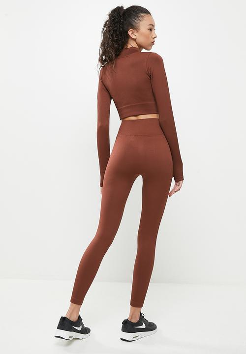 dailyfriday - Long sleeve active set - rust 