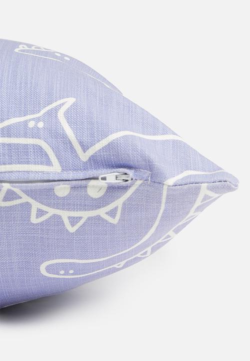 Sixth Floor - Dino cushion cover -blue & white