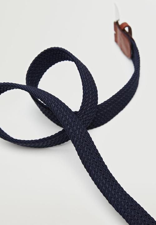 MANGO - Braided elastic belt - navy