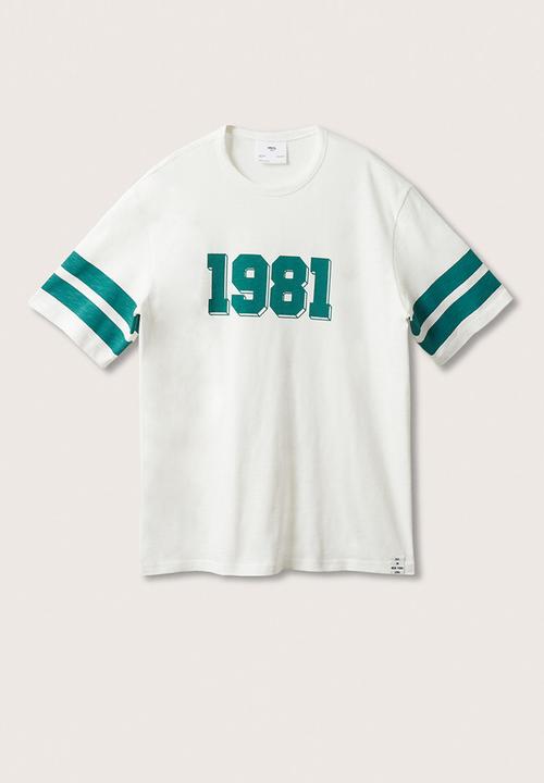 MANGO - Apollo 1981 cotton varsity t-shirt - Off White