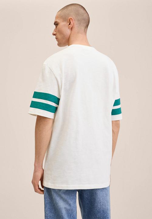 MANGO - Apollo 1981 cotton varsity t-shirt - Off White