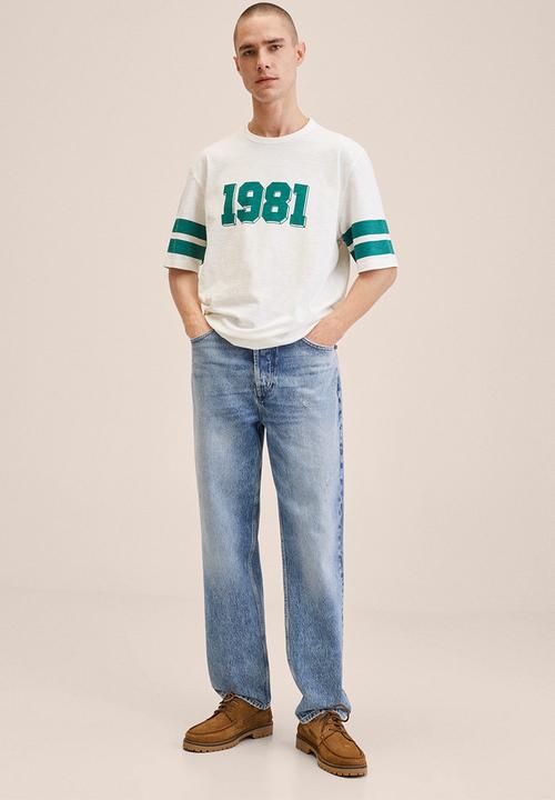 MANGO - Apollo 1981 cotton varsity t-shirt - Off White
