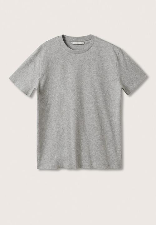 MANGO - Cherlo sustainable cotton basic T-shirt - grey