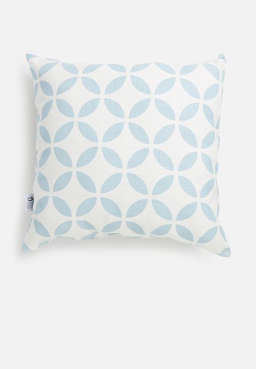 Sixth Floor - Jigsaw cushion cover - blue & white