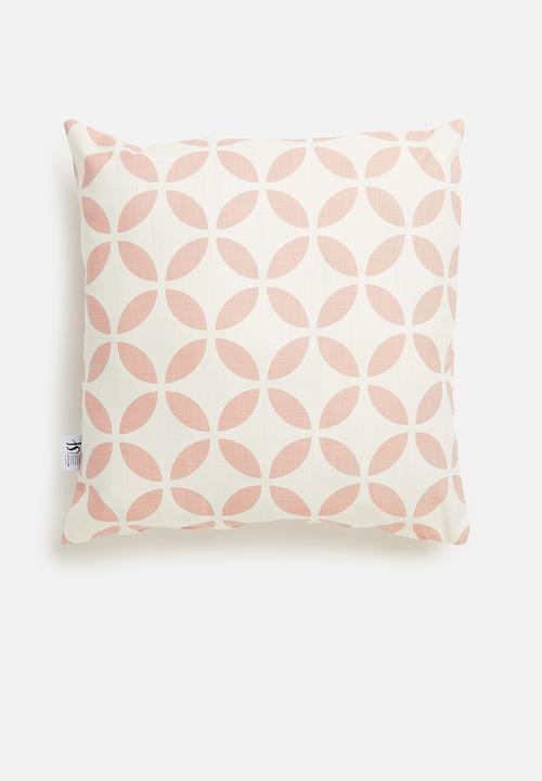 Sixth Floor - Jigsaw cushion cover - pink & white