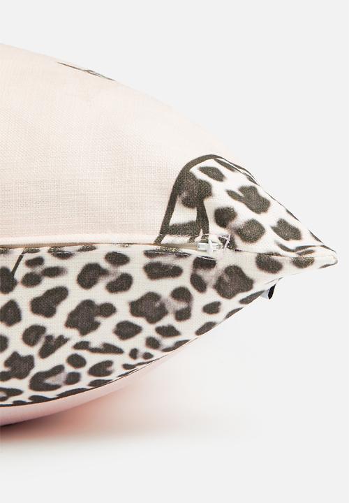Sixth Floor - Fierce kids cushion cover - pink & black