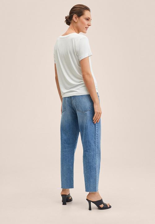 MANGO - T-shirt vispi - white