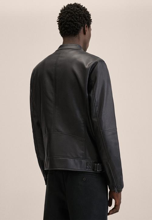 MANGO - Brake Faux-leather biker jacket - Black