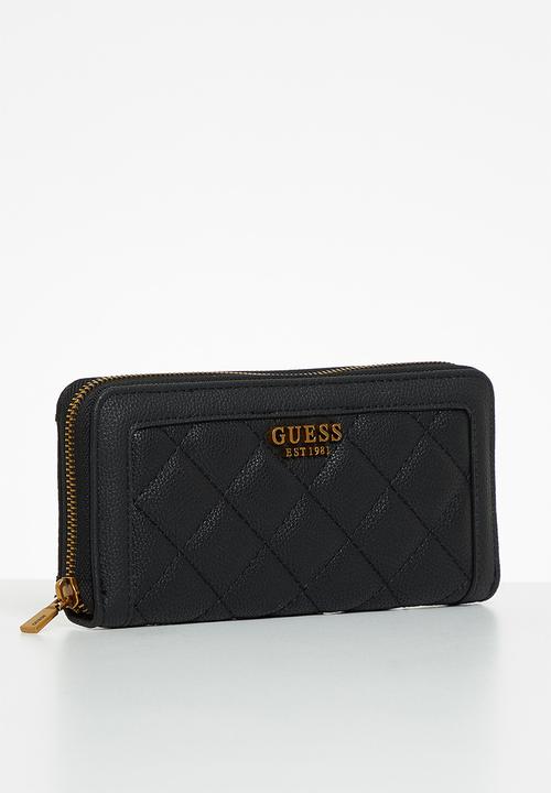 GUESS - Abey slg large zip around - black