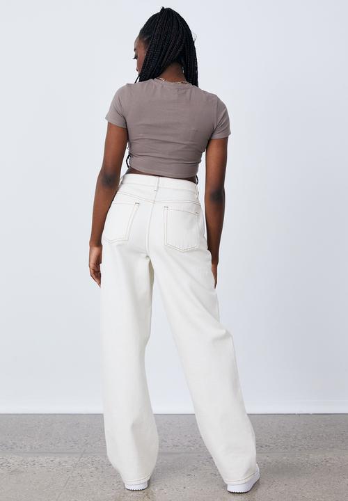 Factorie - High rise baggy jean - cream