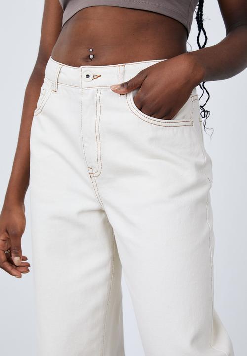 Factorie - High rise baggy jean - cream