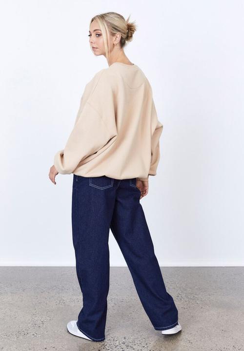 Factorie - Slouchy premium graphic crew - neutral clay/missouri