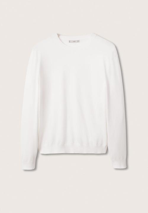 MANGO - Ten crew sweatshirt - white
