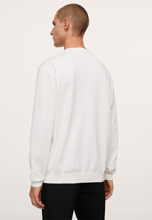 MANGO - Ten crew sweatshirt - white