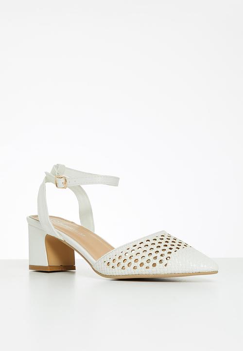 Superbalist - Sam closed block heel - white