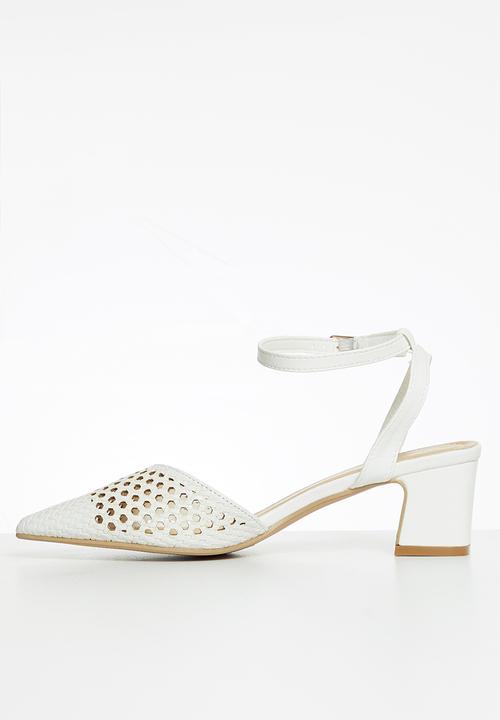 Superbalist - Sam closed block heel - white