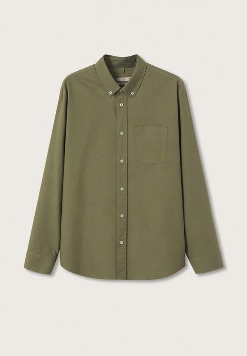 MANGO - Shirt oxford - khaki