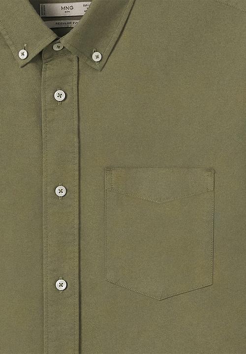 MANGO - Shirt oxford - khaki