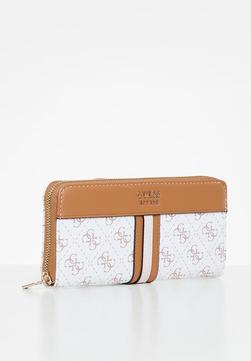 GUESS - Kasinta slg large zip around - white caramel