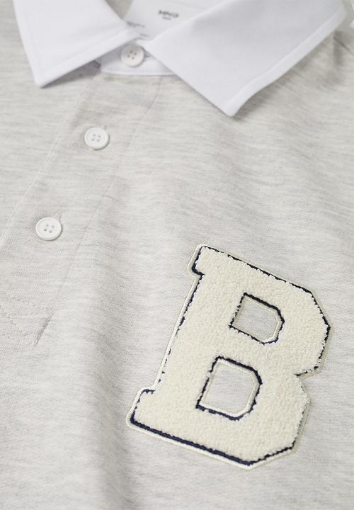 MANGO - Patch cotton polo sweatshirt aquiles - medium heather grey