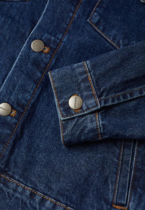MANGO - Ryan Dark wash denim jacket - dark blue