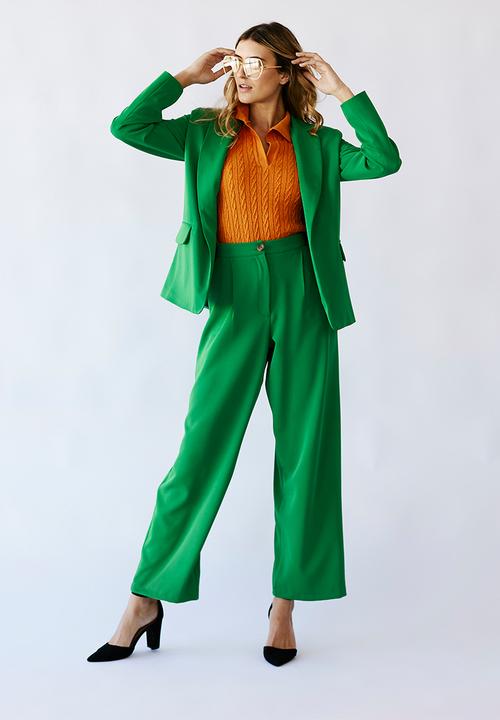 Me&B - Flare high waist trousers - emerald
